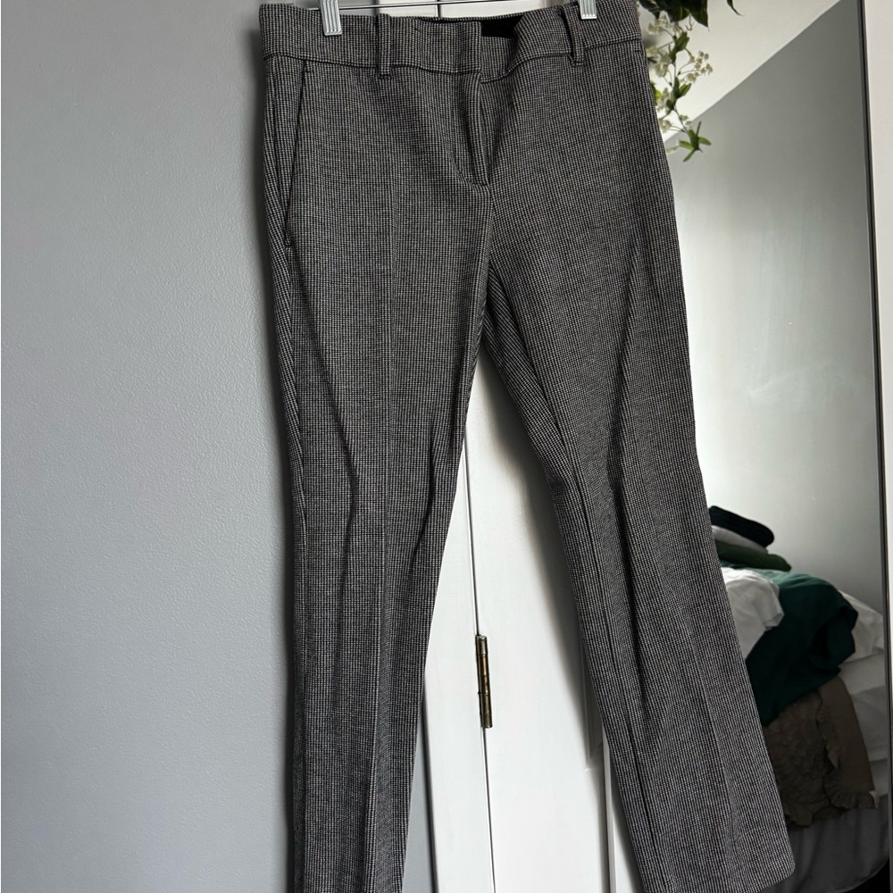 Chic Black and White Houndstooth Ann Taylor Work Pants